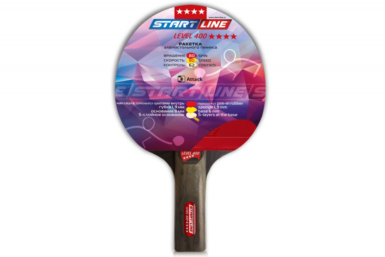 Теннисная ракетка Start line Level 400 New (прямая) 12503 фото №1