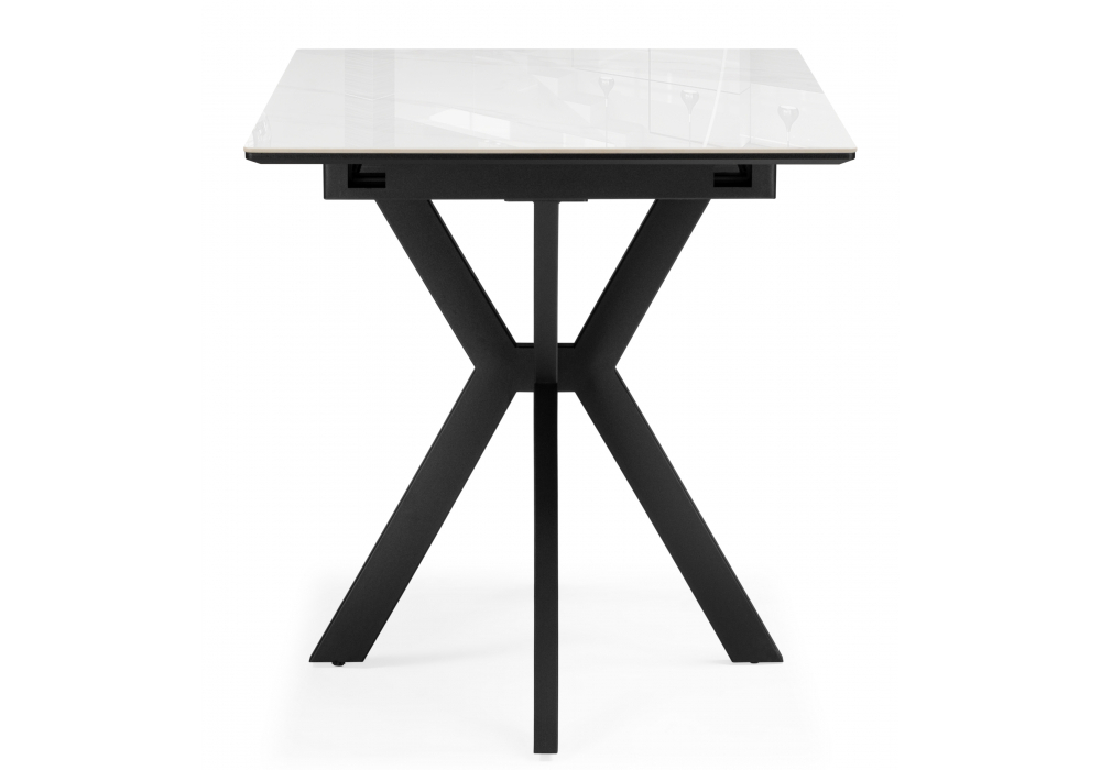 Керамический стол Woodville Гардинг 100(130)x70 серый (yb9020022bg), черный