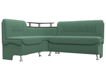 Диван кухонный угловой Сидней левый угол, Амур 11 зеленый, Рогожка, 125902L