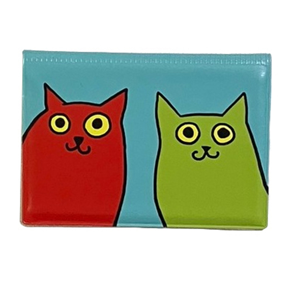 Обложка для транспортной карты "Разноцветные коты" увеличенная