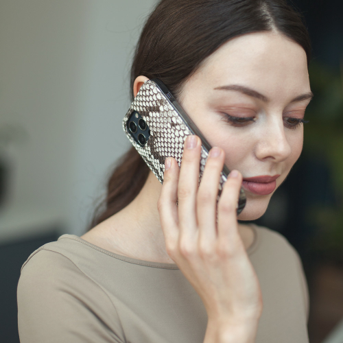 Накладка для iPhone 12/12Pro из кожи питона, цвета Natur