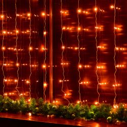 ULD-C3020-160-DTA AMBER IP20 Занавес светодиодный. 3х2м. 160 светодиодов. Янтарный свет. Провод прозрачный. TM Uniel