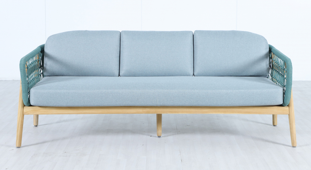 Диван деревянный трехместный Tagliamento Cambria, натуральный, мальмо