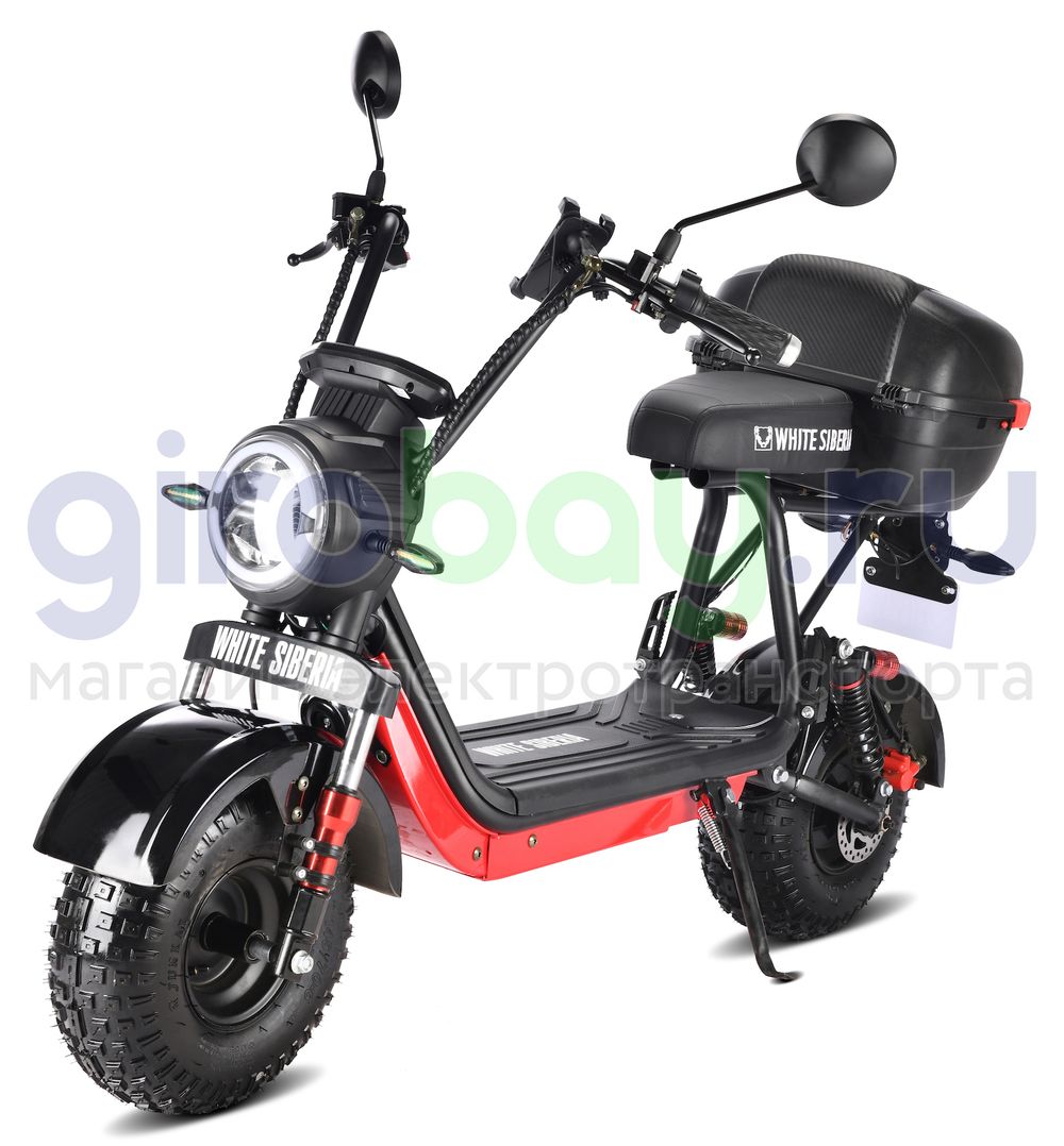 Электроскутер WHITE SIBERIA MINI R 1200w 2.0 - Черный фото №1