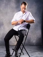 Рубашка с длинным рукавом стойка