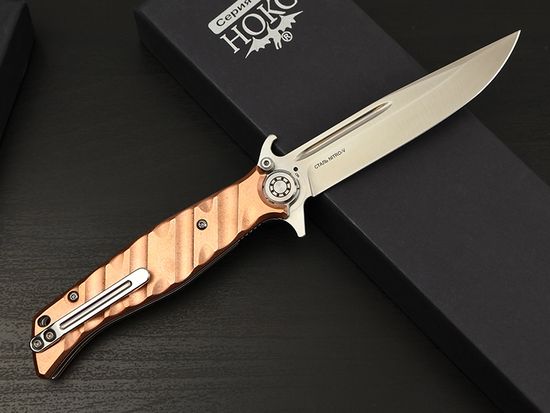 Нож НОКС Финка-М Red Cupper (348-130006) - рукоять красная медь