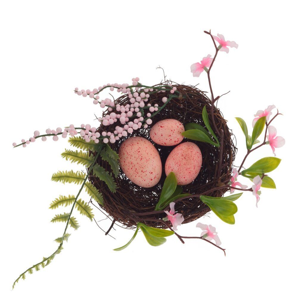 GAEM Изделие декоративное "Гнездо пасхальное", L16 W16 H6 см, 3в.