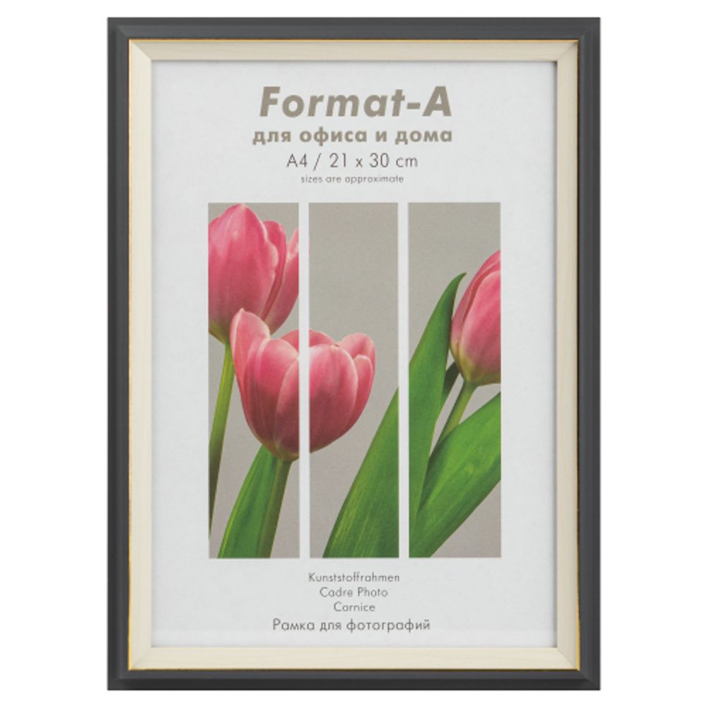 Фоторамка FA Фиеста 21х30 пластиковая со стеклом графитовый | FA фототовары