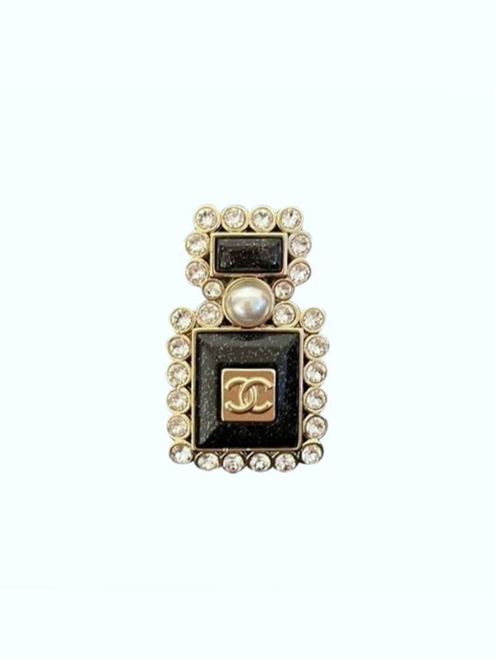 Брошь Chanel Perfume Bottle CC Logo Brooch Crystal