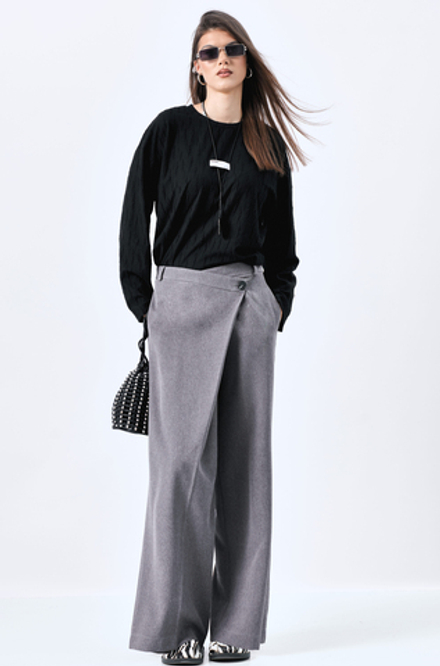 Брюки 1226 серый меланж