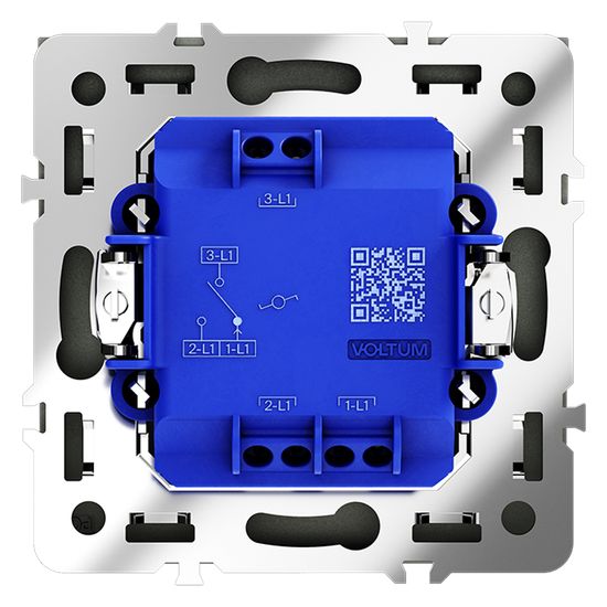 Проходной переключатель встраиваемый VOLTUM S70 одноклавишный 10А, (графит)