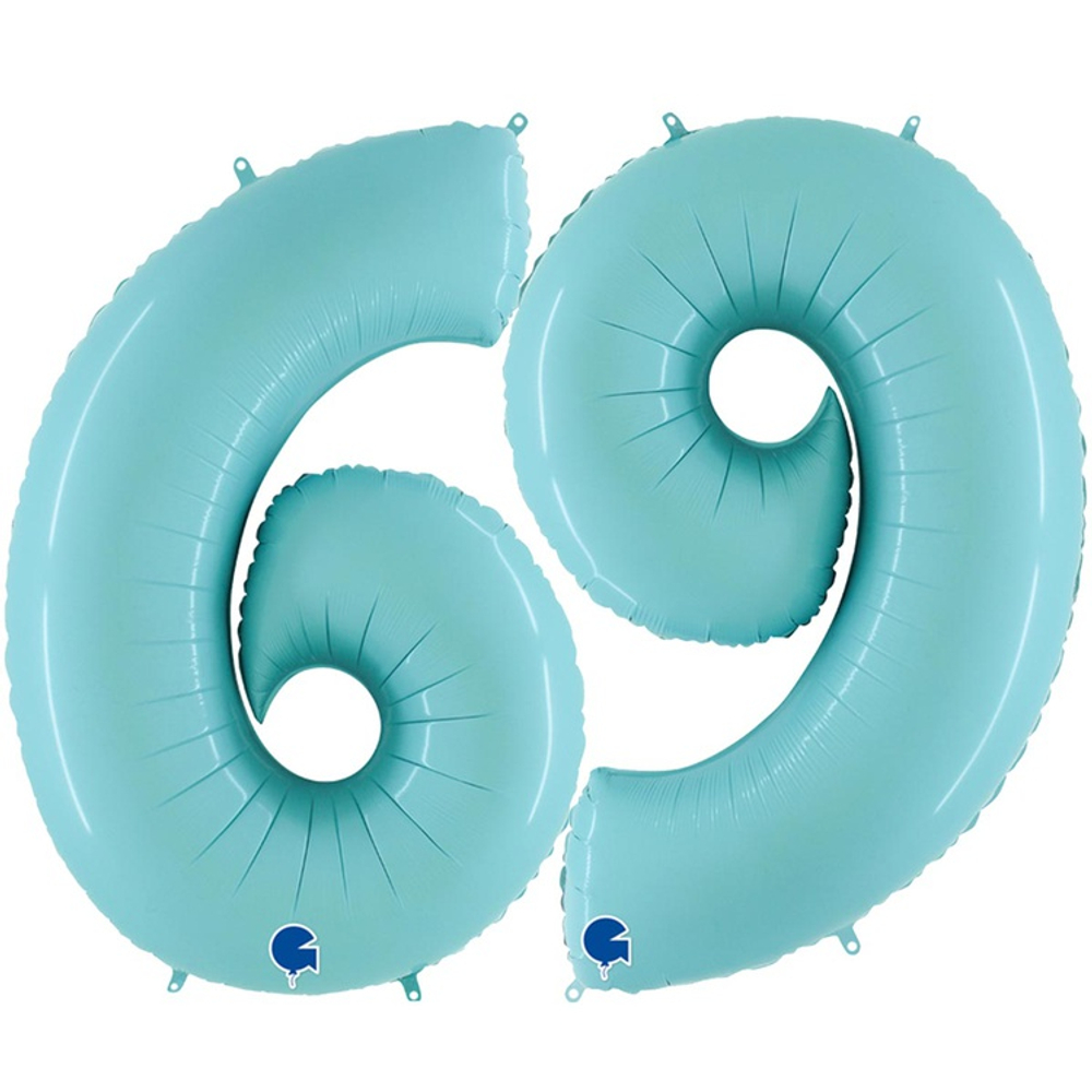 Шар фольгированный Цифра 9 101 см (Голубой)