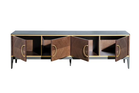 Тумба под ТВ 4-х дверная шпон 200x58x40см Garda Decor