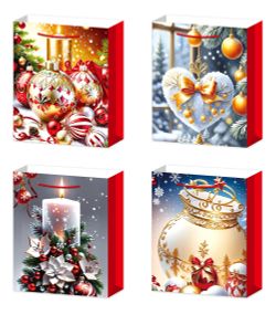 GAEM Пакет подарочный (бумага 210г/м2, блок 12шт), L18 W10 H23 см, 4в.