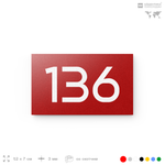 Номер на дверь 136, табличка на дверь для офиса, квартиры, кабинета, аудитории, склада, красная 120х70 мм, Айдентика Технолоджи