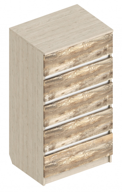 Комод с 5 ящиками "Трио" (пикар/бетон пайн темный)