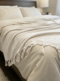 Плед-покрывало из хлопка Sidney, цвет Кремовый