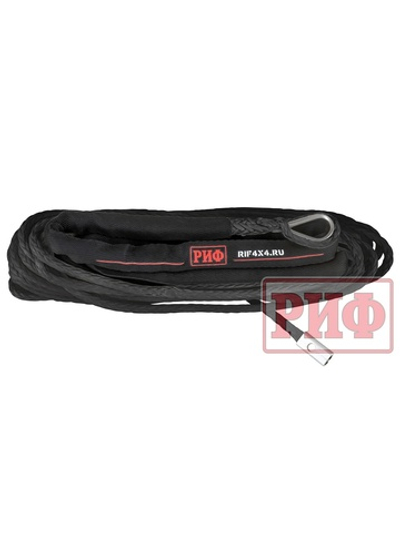 Трос для лебёдки синтетический РИФ 6 мм/15 м, черный