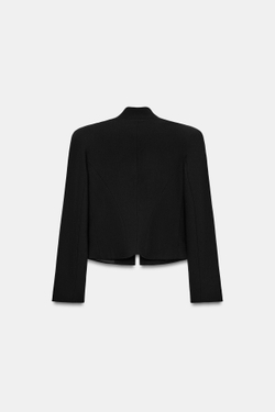 ZARA ПРИТАЛЕННЫЙ БЛЕЙЗЕР С ПОДПЛЕЧНИКАМИ, ЧЕРНЫЙ