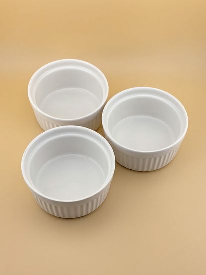 Набор порционных керамических формочек 3 шт. 10х5 см. кокотницы
