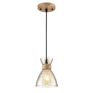 Подвесной светильник 1*E27 8051/1А дерево/амбер Suspentioni Mirabela Lumion