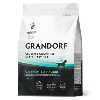 Корм для собак GRANDORF VETERINARY DIET Dog GASTROINTESTINAL LOW FAT диетический способствующий регуляции метаболизма липидов при гиперлипидемии 3кг