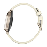 Спортивные часы Garmin Lily 2, силиконовый ремешок цвета «кокос» Кремово-золотистый безель из алюминия, стекло Gorilla Glass. Ремешок с классической застёжкой — на запястье обхватом 110–175 мм