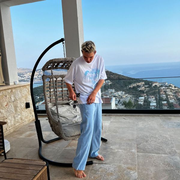 Брюки #4 Вельветовые Голубые - фото 9