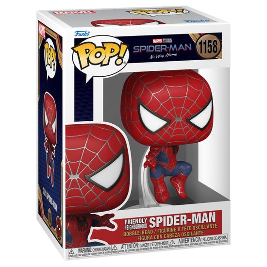 Фигурка Funko POP! Bobble Marvel Spider-Man No Way Home Friendly Neighborhood Spider-Man (1158) 67607 / Фигурка Фанко ПОП! по мотивам фильма "Человек-паук: Нет пути домой", Человек-паук