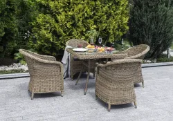 "Фредо" обеденная группа из искусственного ротанга, цвет соломенный