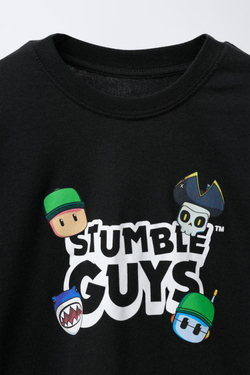 ZARA ФУТБОЛКА С ДВОЙНЫМИ РУКАВАМИ STUMBLE GUYS ™ © SCOPELY, ЧЕРНЫЙ