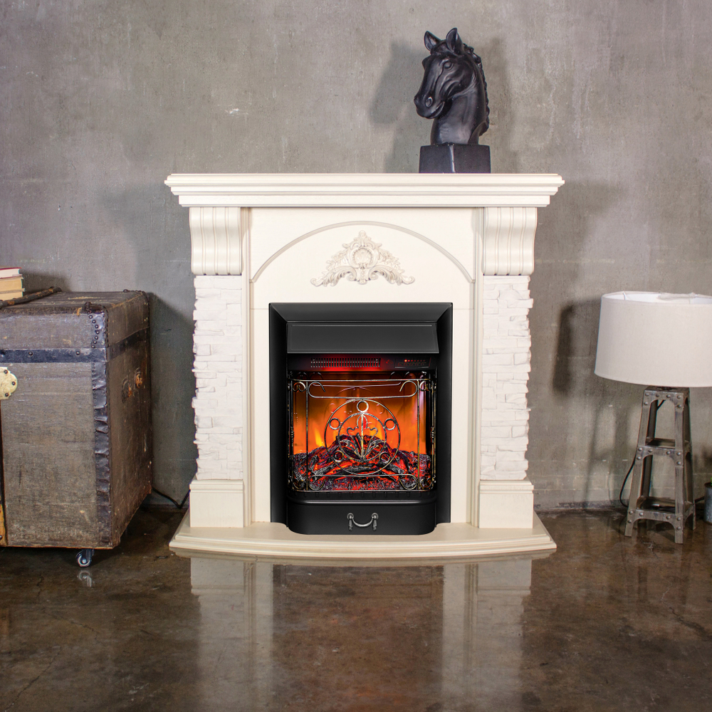 Каминокомплект Real Flame Athena WT с очагом Majestic Lux Black RC