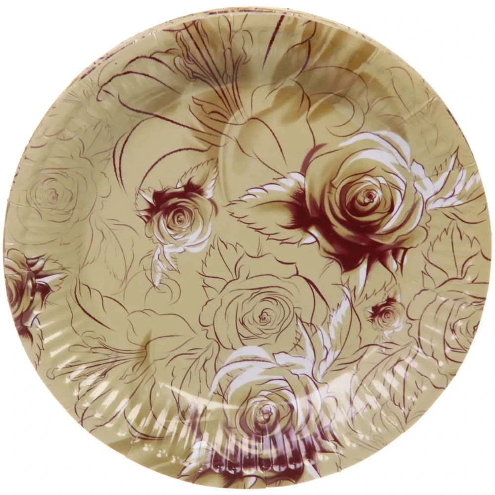 Тарелка бумажная 18 см в наборе 10 шт «Изящные цветы»