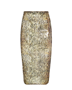 Юбка из пайеток Стелла Маккартни со змеиным принтом бежевый/коричневый