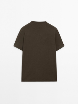 Massimo Dutti Футболка из смесовой шерсти, хаки