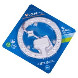 ULE-Q930-18W-4000K IP40 CLEAR Светильник-модуль светодиодный с драйвером. 220В. диаметр 155мм. Белый свет 4000K. Угол 180градусов. TM Volpe