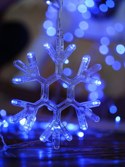 Гирлянда Бахрома "Звезды и Снежинки" 2,5*1м 38256