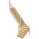 Лестница на второй этаж К-001м/6 Левая c подступенками