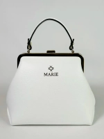 Женская кросс-боди сумка с фермуаром натуральная кожа белая