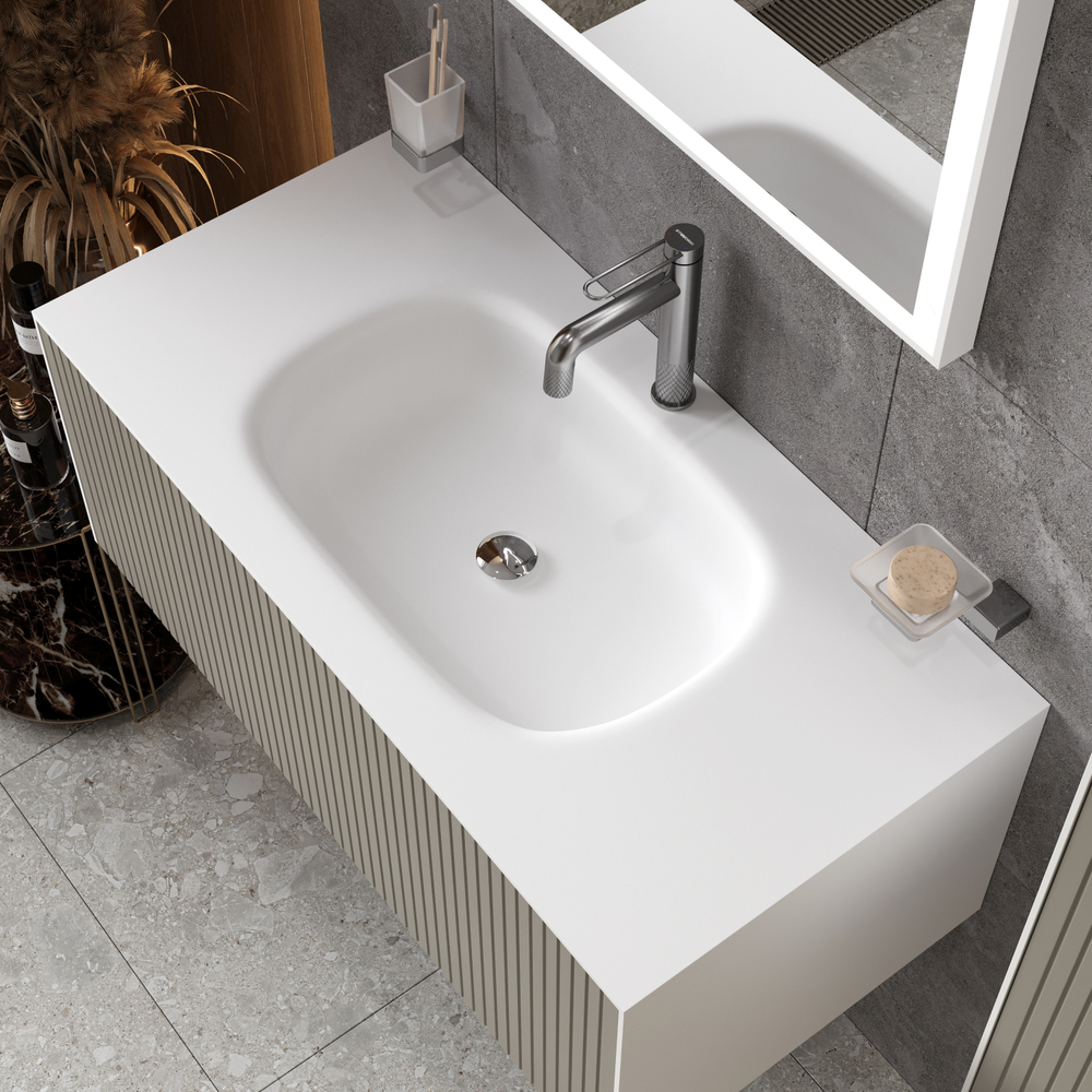 Смеситель для раковины STWORKI Левангер S07010GB вороненая сталь