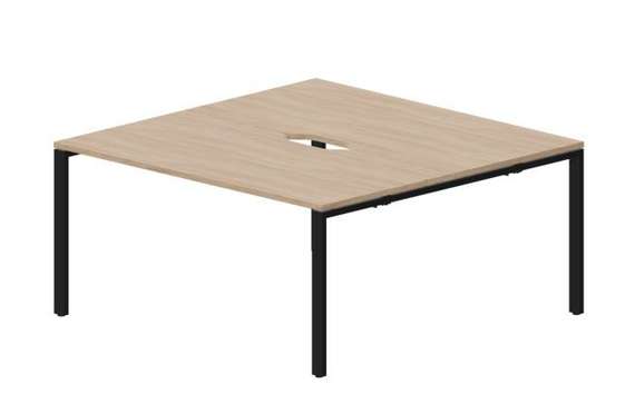 Составной стол Strike на 2 рабочих места 1580х1566х750мм (2 эргономичных выреза)