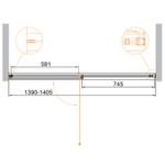 Душевая дверь Cezares Urban 140 URBAN-B-12-140-C-NERO профиль Черный матовый стекло прозрачное