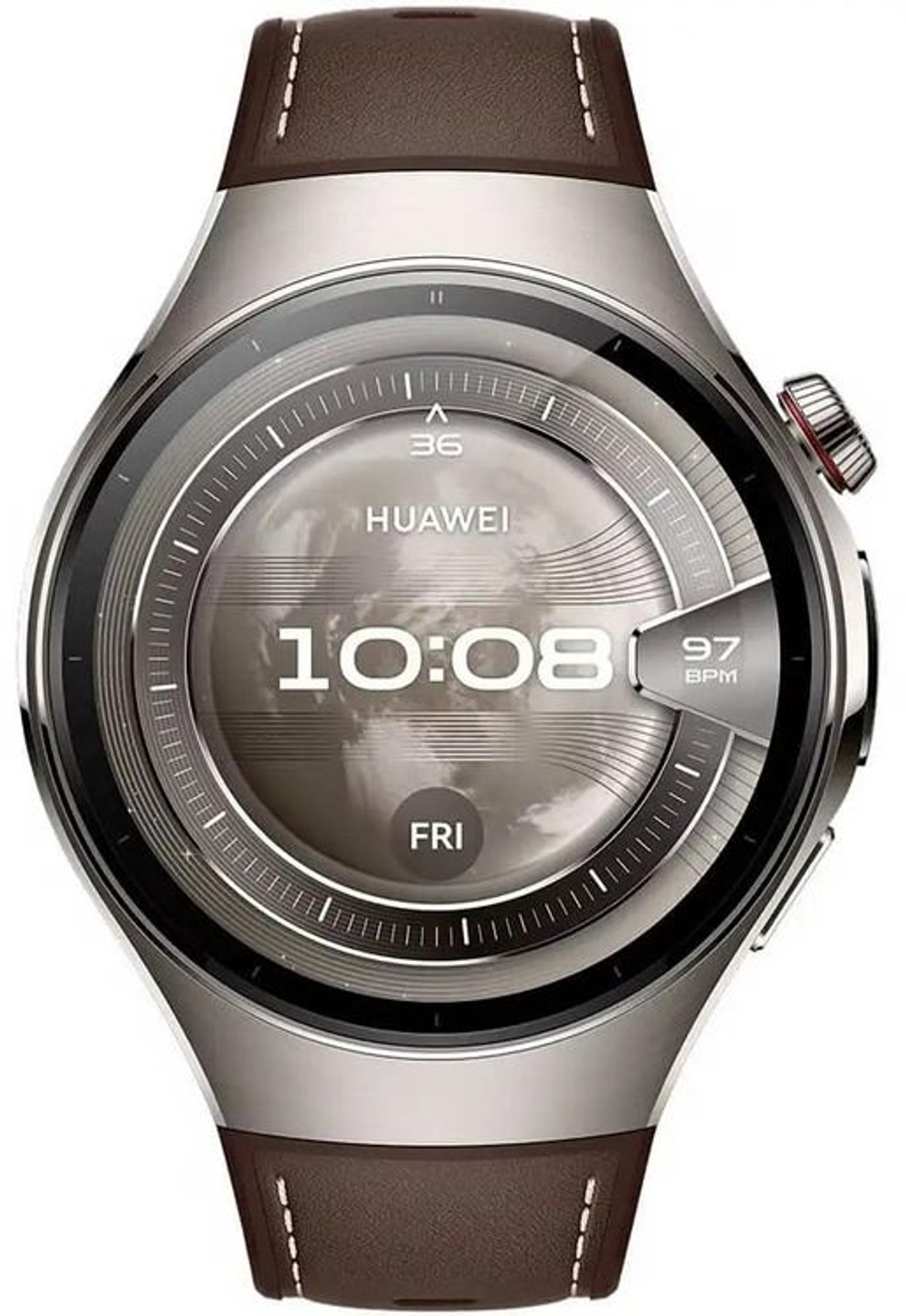 Смарт-часы Huawei Watch 5 Rates-L29L,  46мм,  1.5",  с SIM,  темно-коричневый/титан