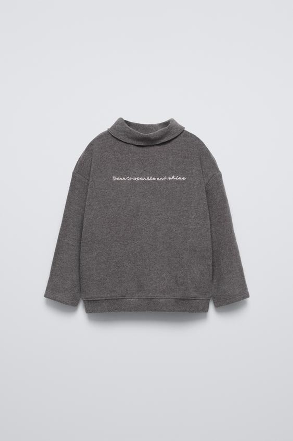 ZARA ТОП SOFT TOUCH С ВЫШИВКОЙ, МЯГКИЙ СЕРЫЙ