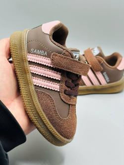 Детские кроссовки на липучке Adidas Samba Mini