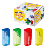 Точилка пластик 1отв. с контейнером "Космо" корпус ассорти (ЮНЛАНДИЯ)