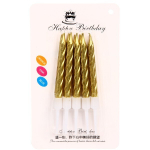 Свечи для торта «Витое золото» 10 шт. 6 см