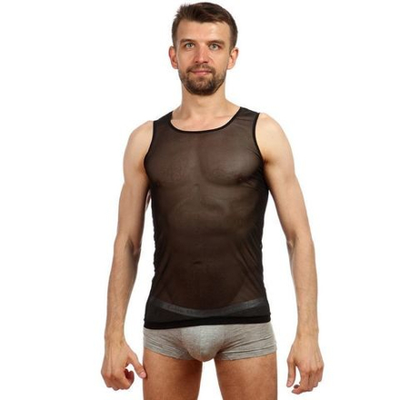 Мужская майка в мелкую сетку черная Manstore Micropo Black Tank