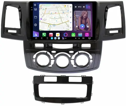 Магнитола для Toyota HiLux 7 2011-2015 - FarCar S500-TS20 монитор 9.5" 2K QLED на Android 14, Быстрейшая, CarPlay, 4G SIM-слот