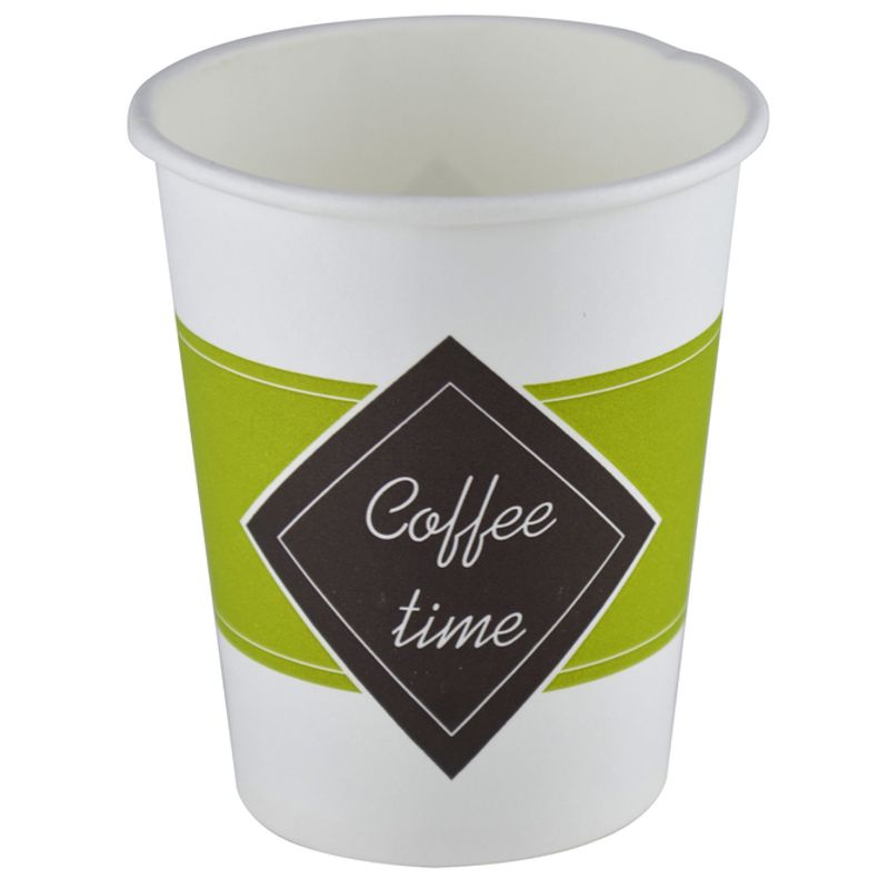 Стакан Казахстан бумажный для горячих напитков 250 мл "COFFEE TIME" 50 шт/уп 20 шт/кор